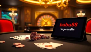Bets placed on a thrilling poker game at https://babu88.global/ with luxurious chips and cards.