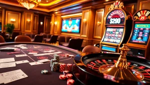 Players enjoying an immersive gaming experience at king88.com, showcasing casino tables and slot machines.