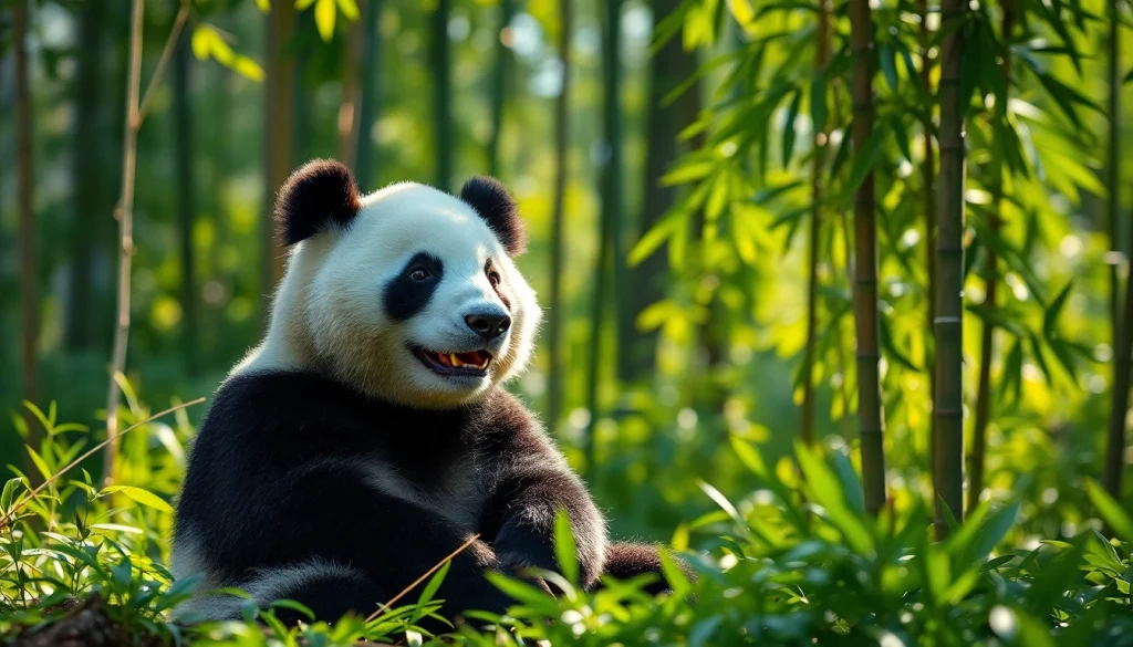 Capturer un panda majestueux dans son habitat naturel sur pandachi.fr.