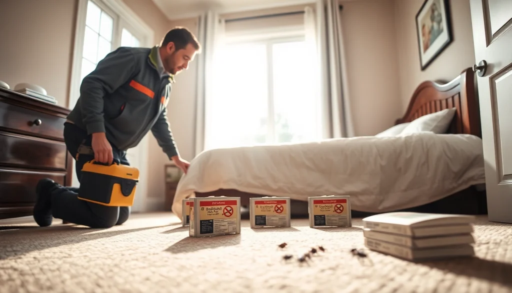 Inspecting traps with https://affordablebedbugexterminators.com for professional bed bug extermination solutions.