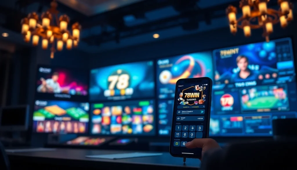 Engaging online casino experience at 78WIN, showcasing vibrant gaming elements.