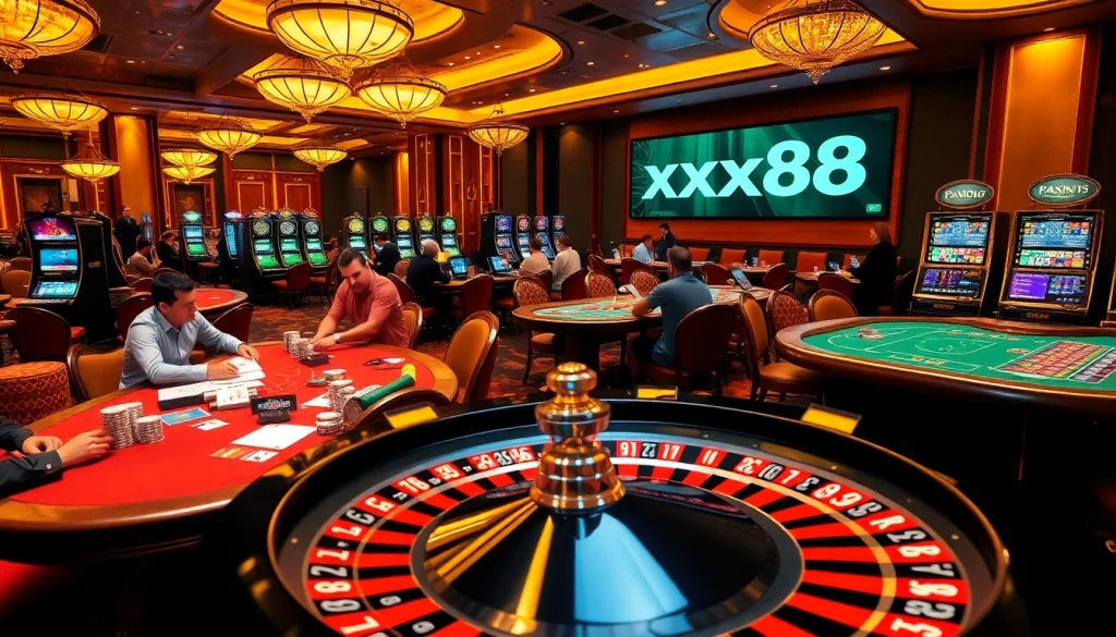 Experience thrilling gameplay at xx88 with vibrant casino tables and exciting betting action.