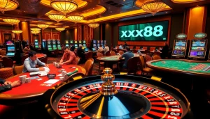 Experience thrilling gameplay at xx88 with vibrant casino tables and exciting betting action.