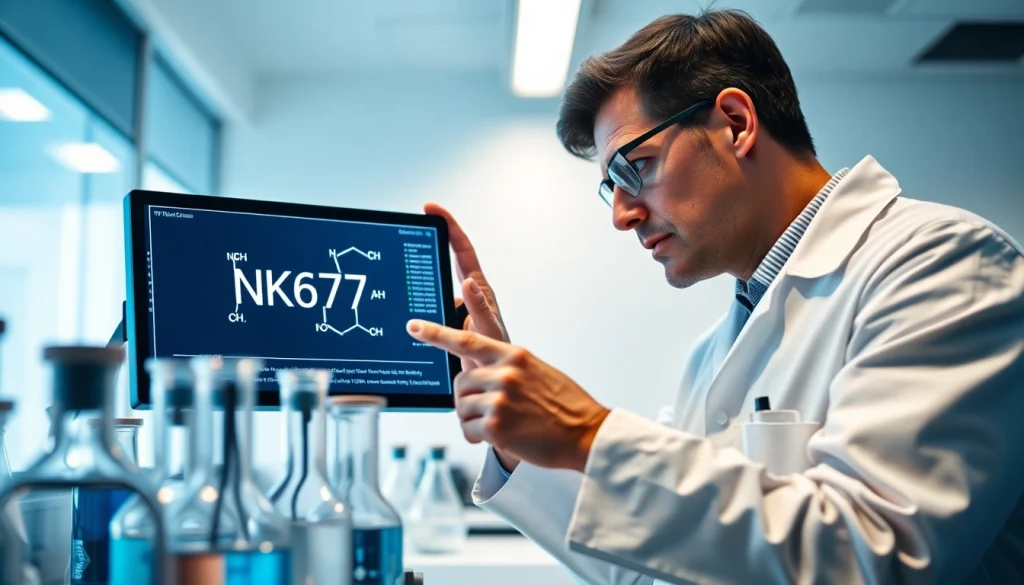 Analyze MK677 chemical structure in a lab setting with advanced scientific instruments.