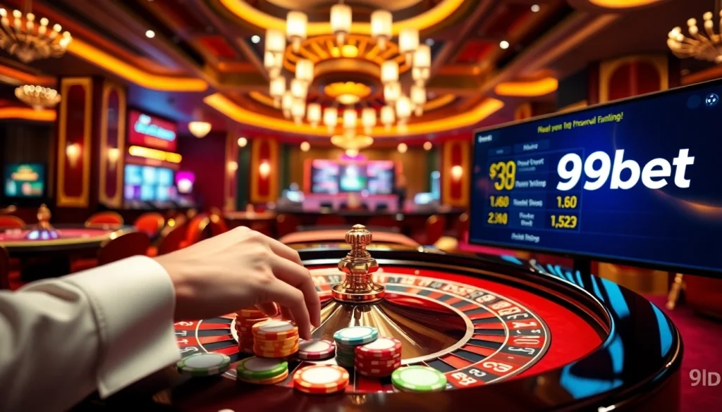 Experience casino excitement with poker chips and roulette at 9Dbet.