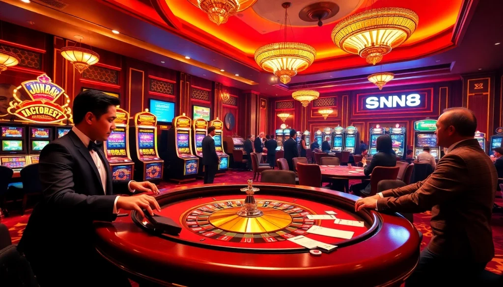 Engage in thrilling gambling experiences at JUN88 with lively poker, roulette, and vibrant slot machines.