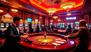 Engage in thrilling gambling experiences at JUN88 with lively poker, roulette, and vibrant slot machines.
