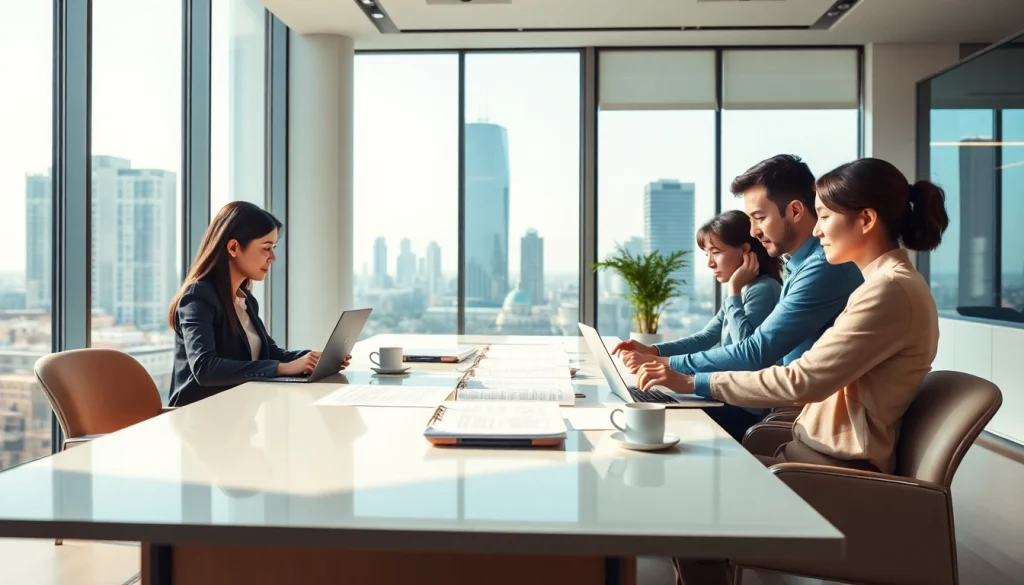 Traduire des documents professionnels avec translatecompany.fr dans un bureau lumineux.