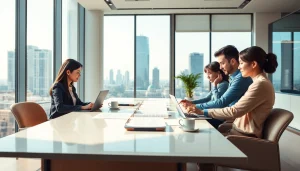 Traduire des documents professionnels avec translatecompany.fr dans un bureau lumineux.