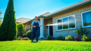 Professional pressure wash service revitalizing a home exterior in Kissimmee, FL.