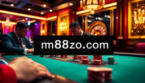 Exciting poker game at m88zo.com showcasing high-stakes action and luxury.