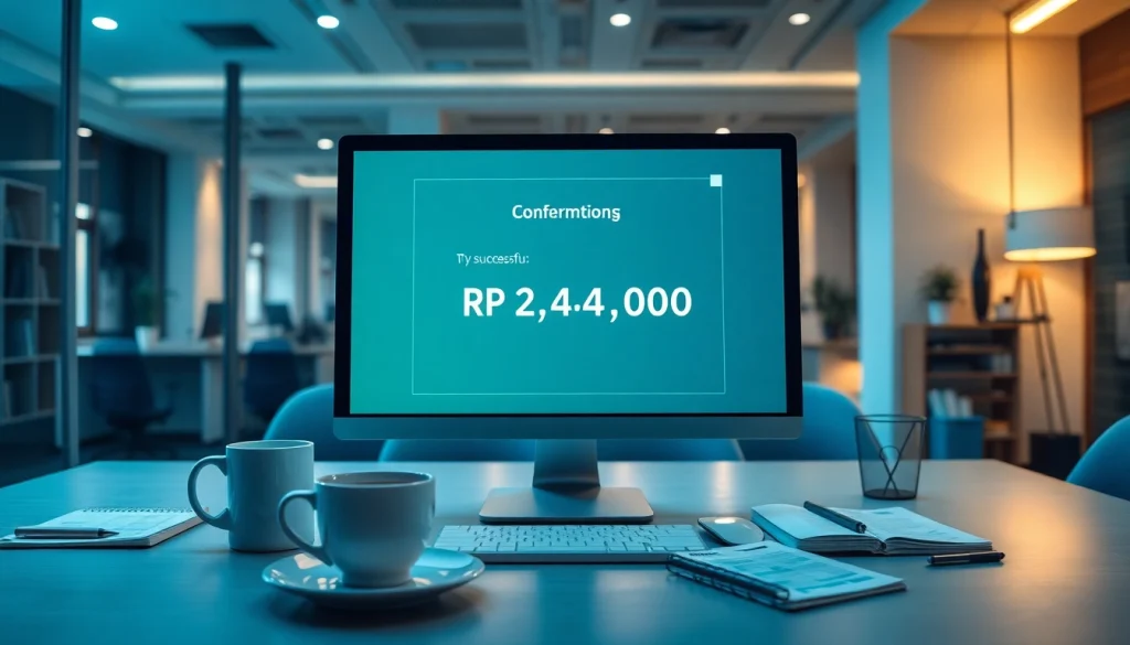 BOX138 successful transaction screenshot in a professional office setting.