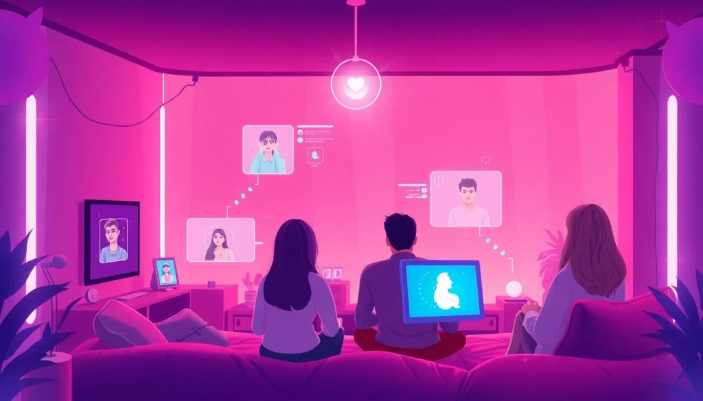 AI sex chat scene with engaging characters and warm ambience