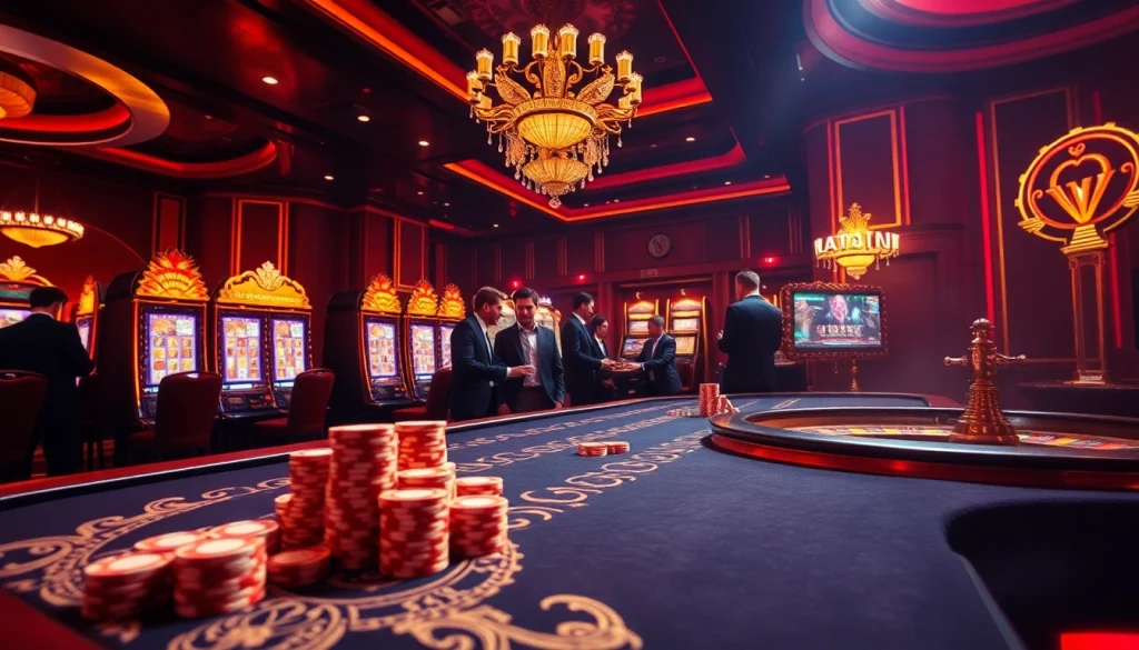 Players enjoying a thrilling vmax experience at an elegant casino table