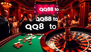 Engage in thrilling gameplay at the qq88 to casino with poker chips and roulette.