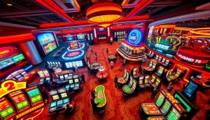 Exciting UU88 casino scene featuring vibrant games and engaged players in a lively atmosphere.