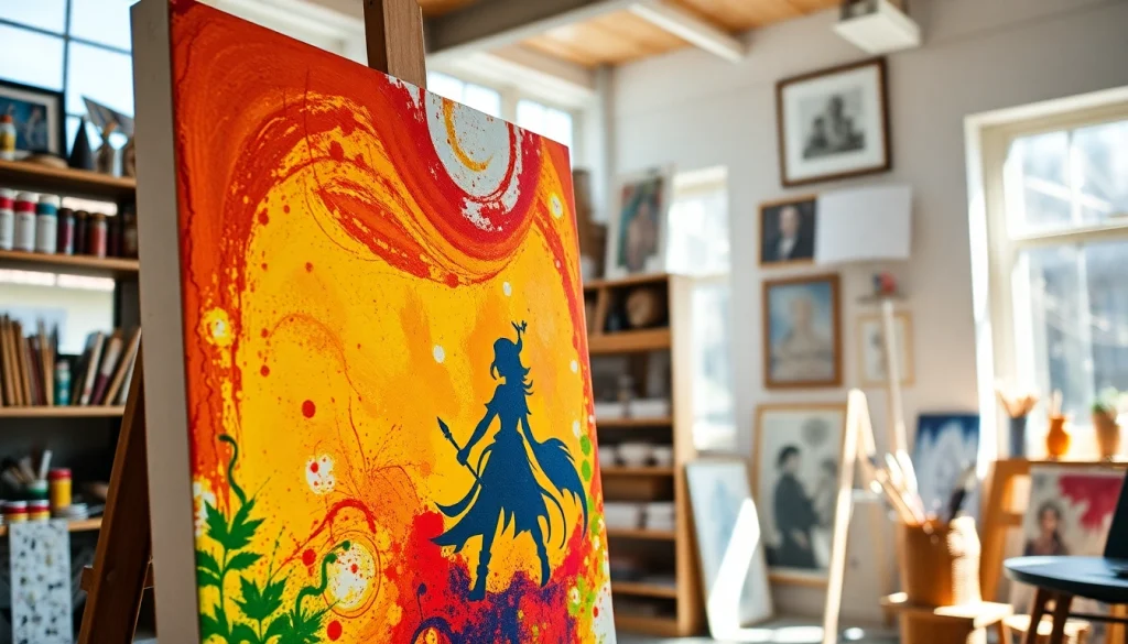 Unique artistic canvas at www.artface.co.uk showcasing vibrant colors and fantasy themes in bright lighting.