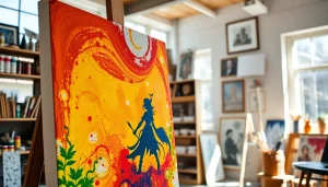 Unique artistic canvas at www.artface.co.uk showcasing vibrant colors and fantasy themes in bright lighting.