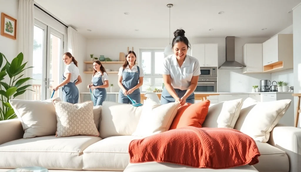 Delivering efficient Cleaning service in an inviting home atmosphere with professional cleaners.