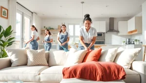 Delivering efficient Cleaning service in an inviting home atmosphere with professional cleaners.