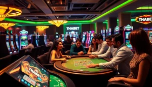 Experience the thrill of THABET's online casino, featuring vibrant gaming tables and interactive betting.