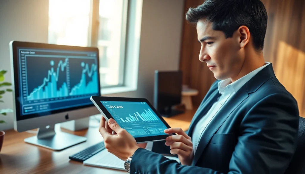 카드현금화 정보 분석 중인 사업가의 사진