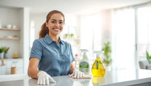 Enhance your space with a professional cleaning service showcasing eco-friendly techniques and a welcoming atmosphere.