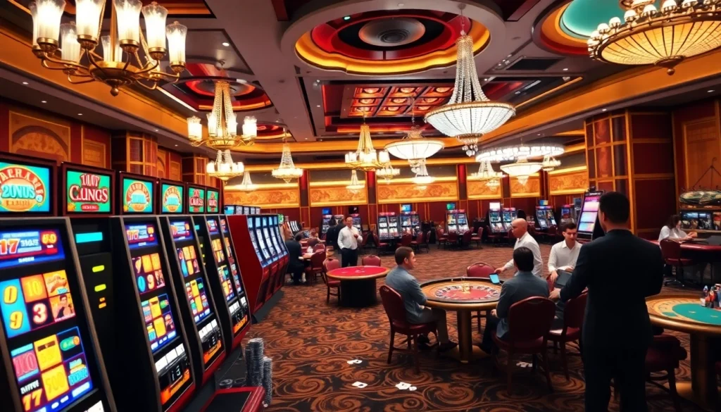 RAJABARONG offers an enticing gaming experience with vibrant slot machines and roulette tables.