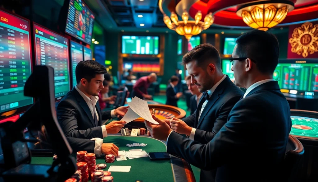 Experience strategic sports betting insights at https://nhandinhkeonhacai.news/ with engaged players and vibrant casino elements.