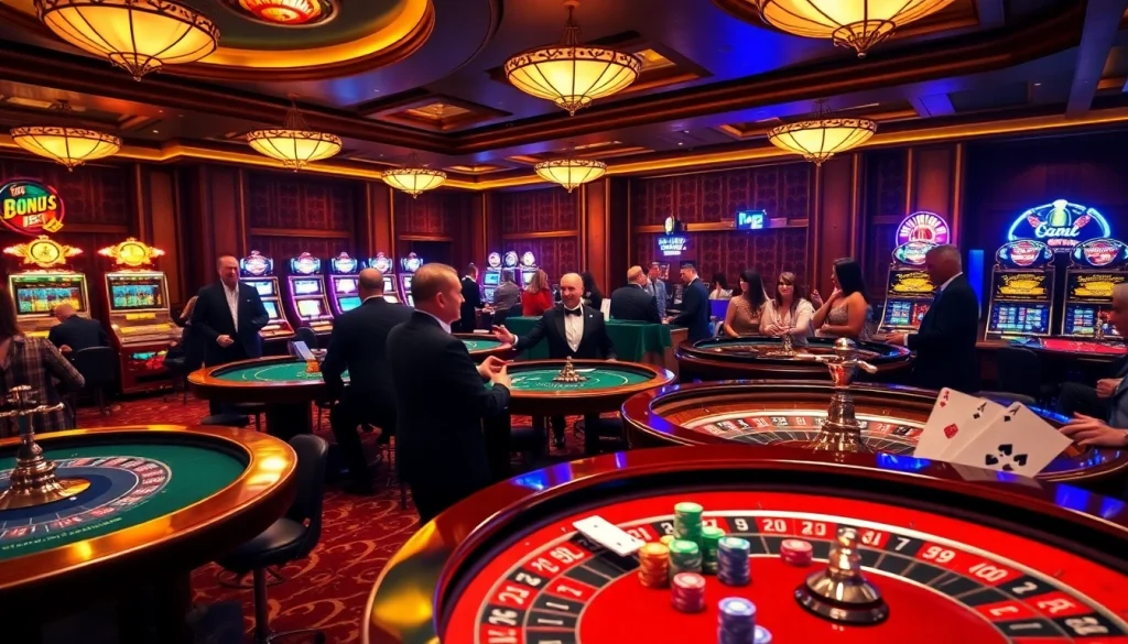Players engaged in an exciting game at 123b casino, showcasing vibrant poker chips and luxurious atmosphere.