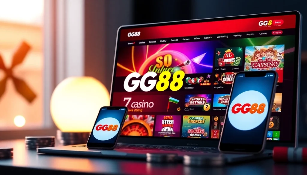 Engaging GG88 online casino interface showcasing vibrant games and user-friendly design.