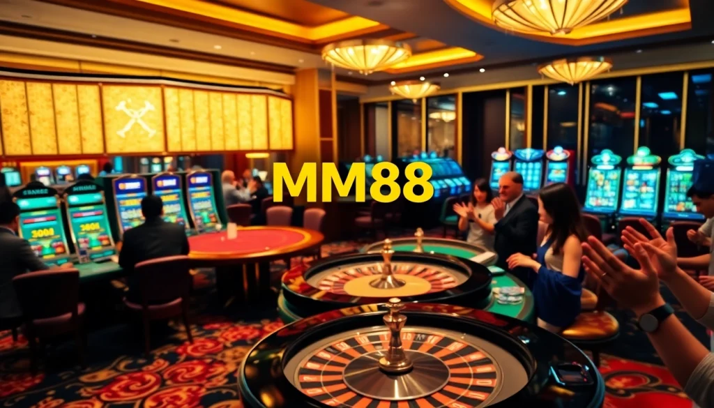 Engage in thrilling gameplay on Trang chủ MM88 with vibrant casino tables and interactive gaming experiences.