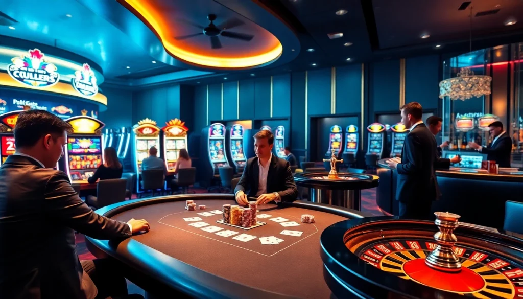 Experience the thrill of gambling at https://go8.food/ with professional players at a luxurious poker table.