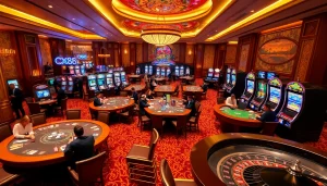 Engaging gamblers at Xx 88 with vibrant casino tables and lively slot machines.