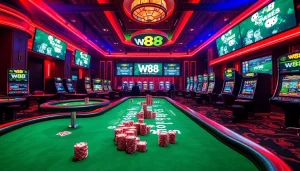 Experience W88's exciting casino action with dynamic card games and vibrant slot machines.