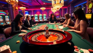 Engaged players at a THABET casino table experience thrilling roulette action.