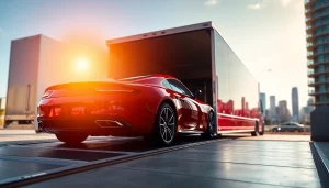 Transport a luxury vehicle safely with https://luxuryautocarriers.com in an enclosed trailer.