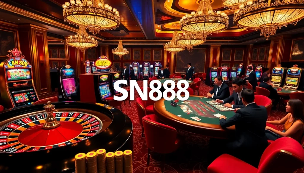 Experience the excitement of SN888 with vibrant casino tables and thrilling betting action.