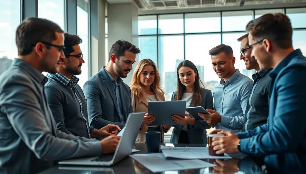 Connect with grhconsultants.fr's expert gambling consultants strategizing in a modern office.