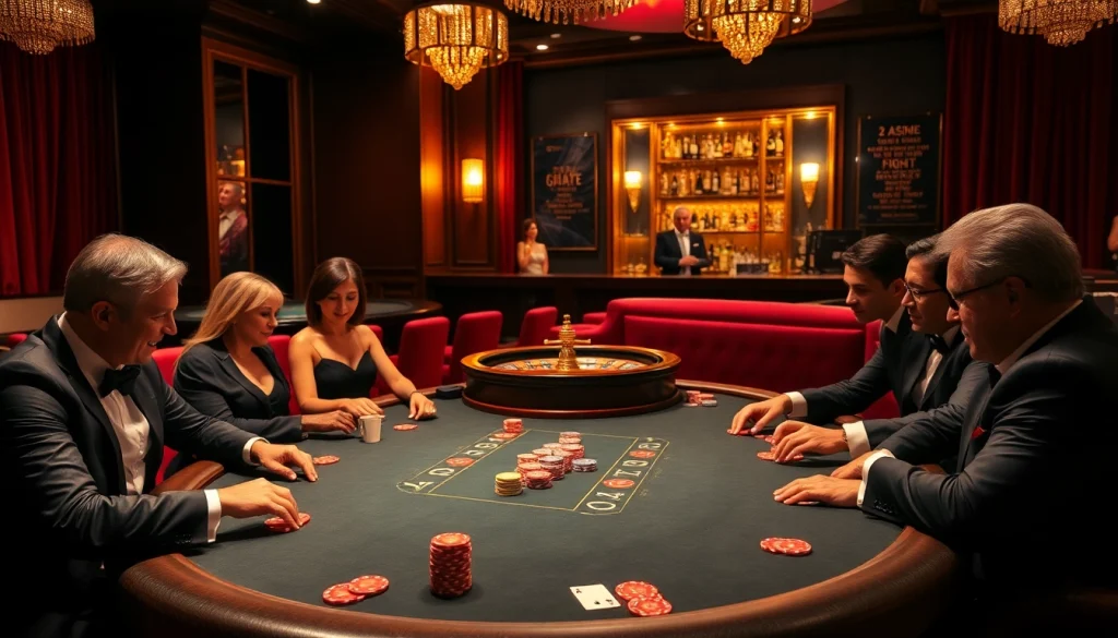 Engaging poker scene with vibrant chips and roulette wheel at Tha bet casino.