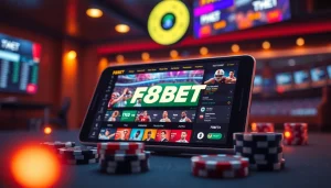 F8BET online casino platform showcasing sports betting excitement with user-friendly interface