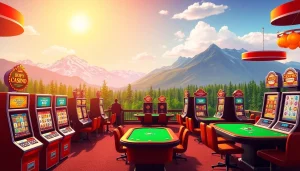 Enjoying games at the best online casinos in Canada with vibrant ambiance and engaging gameplay elements.