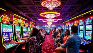 Menarik perhatian pemain di mesin slot mahjong ways 2 slot dengan suasana kasino yang meriah.