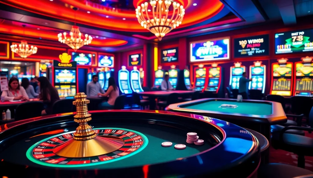 Experience the thrilling atmosphere at 9WIN with vibrant casino games and players engaging.