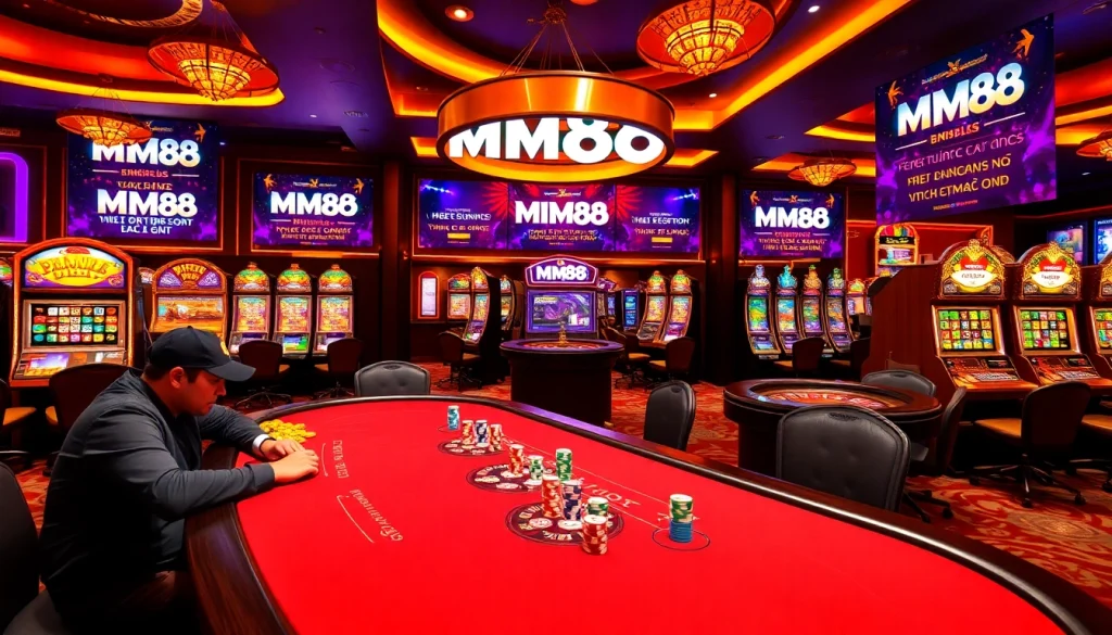 Experience thrilling gaming action with MM88 at a luxurious casino.