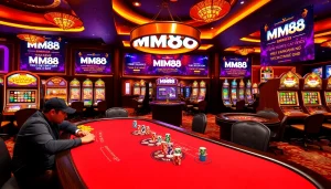 Experience thrilling gaming action with MM88 at a luxurious casino.