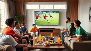 Watch Diema Sport online free with enthusiastic fans enjoying a live football match in a lively setting.