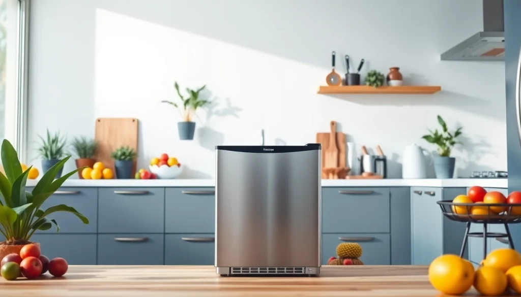 Explore a compact mini freezer, showcasing its sleek design and functionality in a modern kitchen setting.