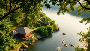 Dandeli Resorts featuring serene riverside cottages amidst lush greenery and adventure activities.