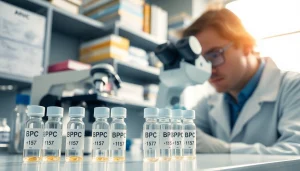 Examine BPC 157 uk peptide samples in a professional lab setting.